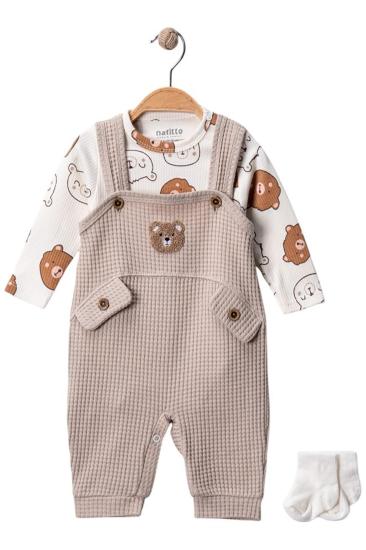 Bluefeet Bej 3 Ay,6 Ay,9 Ay, Erkek Bebek Takım