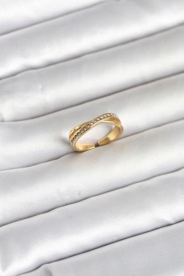 316L Çelik Gold Renk Zirkon Taşlı Kadın Yüzük