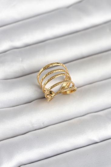 316L Çelik Gold Renk Sıralı Model Kadın Yüzük