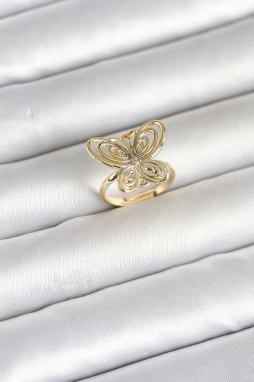 Pirinç Gold Renk Füsun Kelebek Model Kadın Yüzük