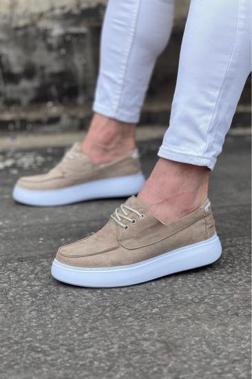 Hkursat STP508 Bej Süet Ortopedik Taban Erkek Casual Ayakkabı