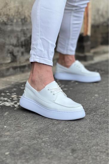 Hkursat STP508 Beyaz Cilt Ortopedik Taban Erkek Casual Ayakkabı