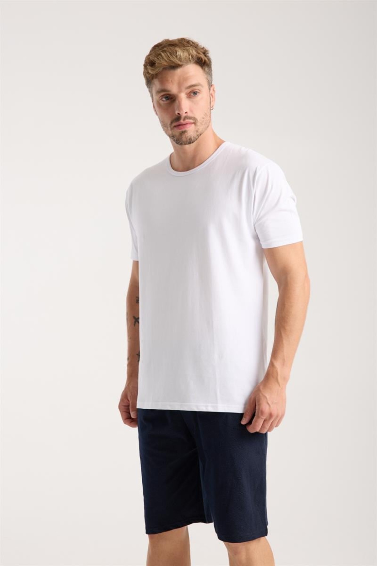 Hkursat Erkek Cepli Lakost Pamuk Penye Şort Lacivert