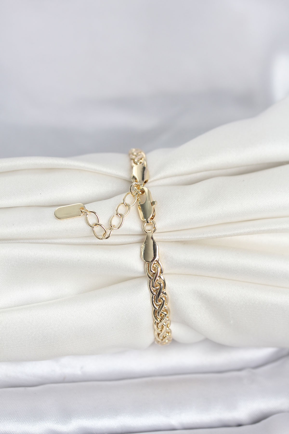 CM 14K Gold Renk Sarmal Zincir Model Kadın Bileklik