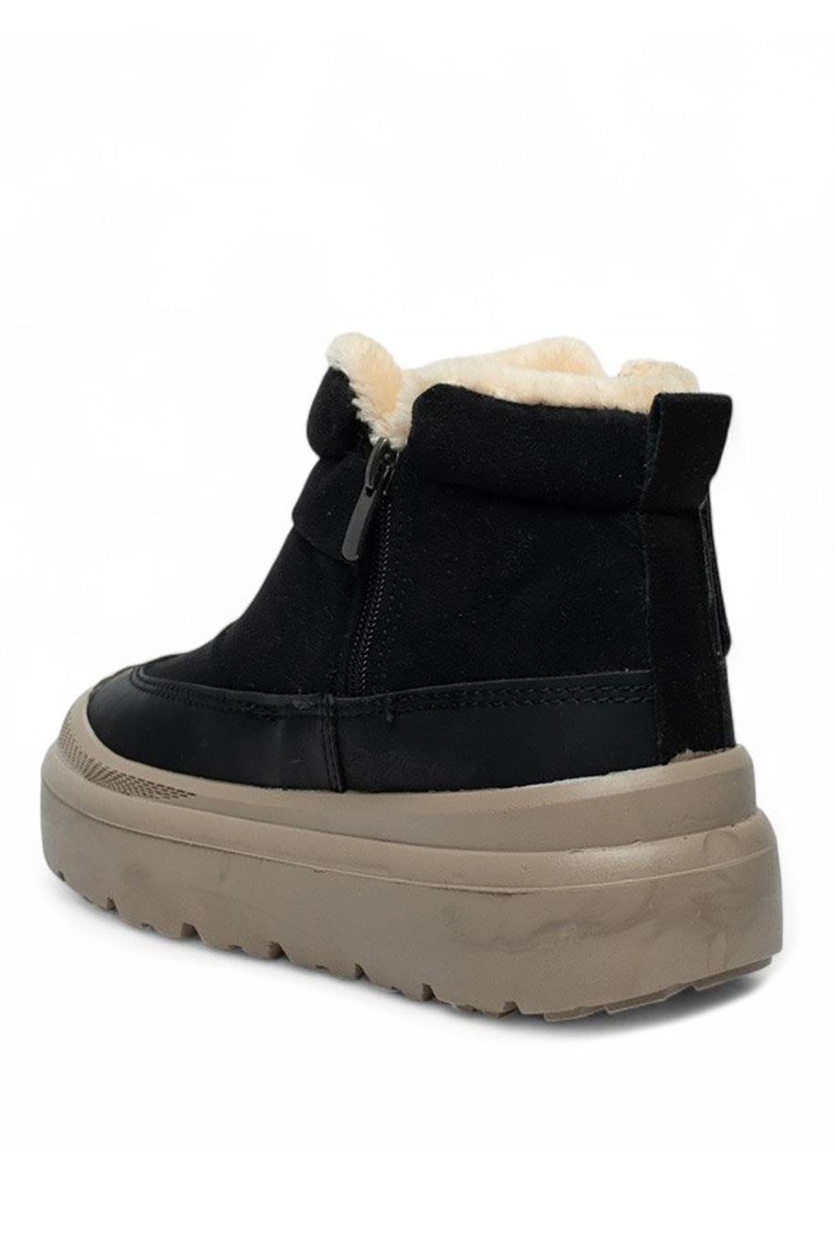 Bluefeet Twg İçi Kürklü Siyah Bej Süet Kadın Bot & Bootie NSB823