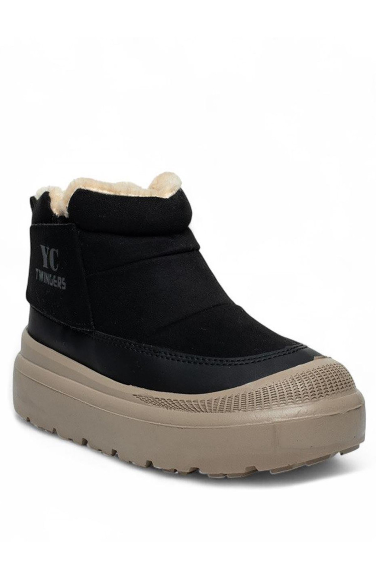 Bluefeet Twg İçi Kürklü Siyah Bej Süet Kadın Bot & Bootie NSB823