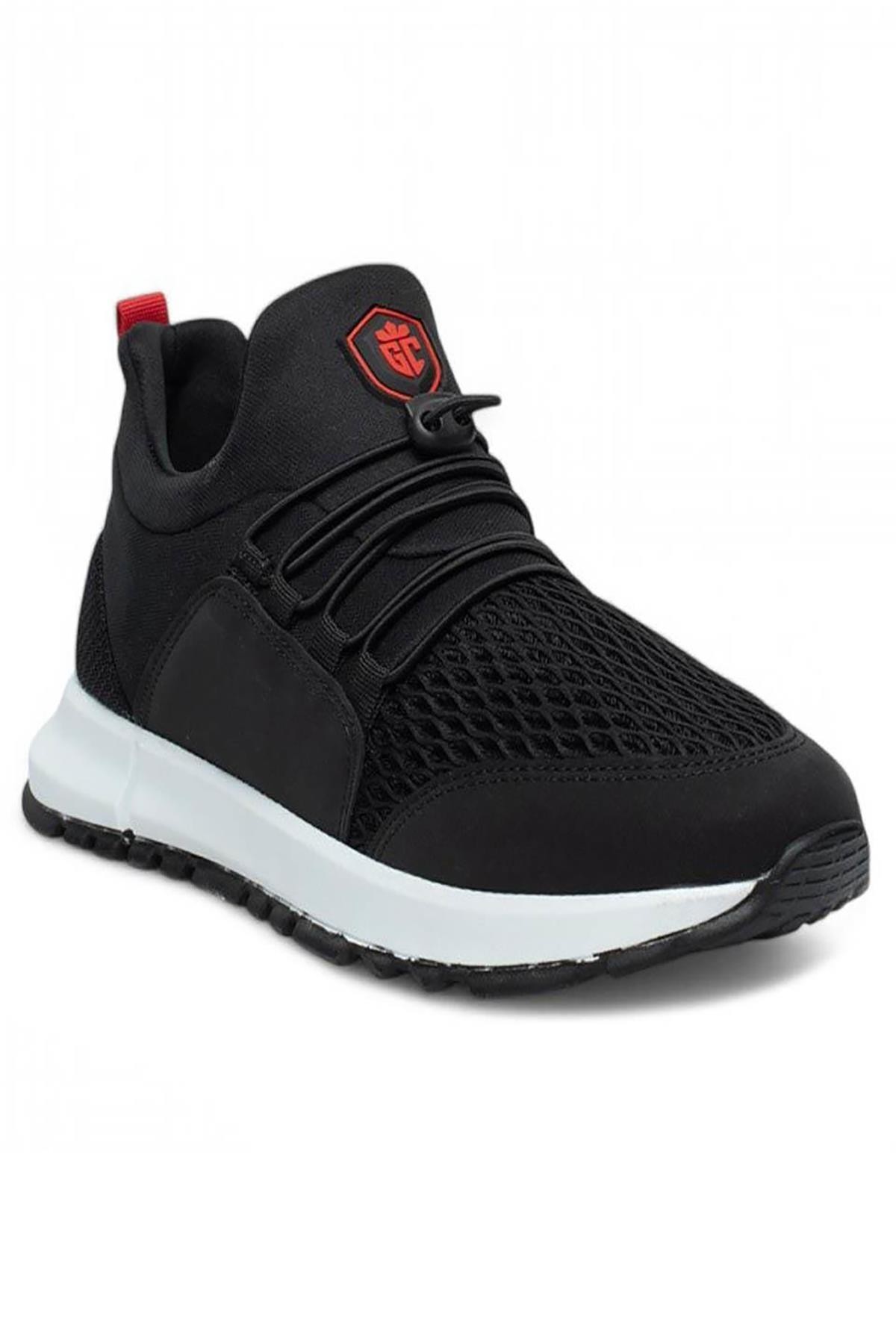 Bluefeet Glc Siyah Kırmızı Erkek Fileli Sneaker Spor Ayakkabı