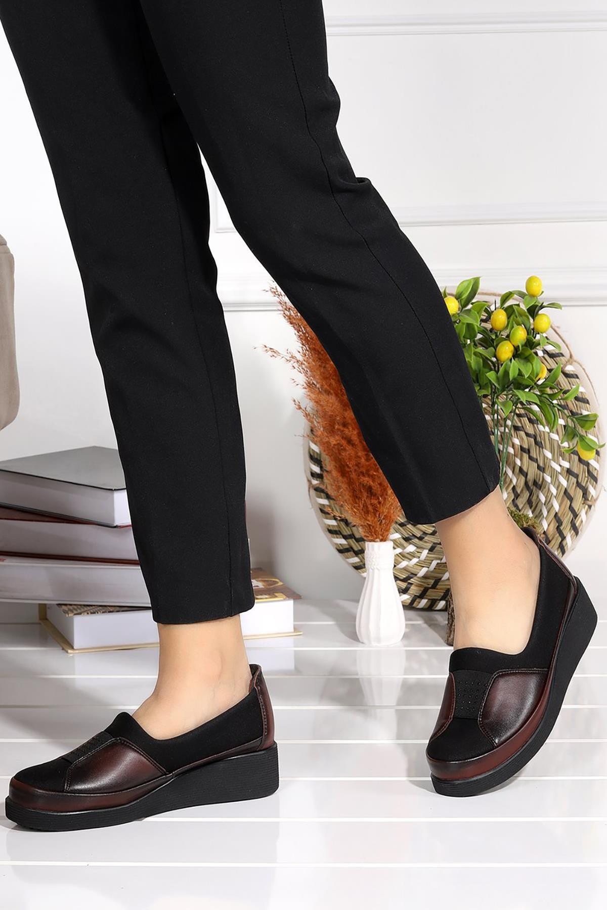 Bluefeet Bordo Günlük Rahat Taban Anne Ayakkabı HS00320