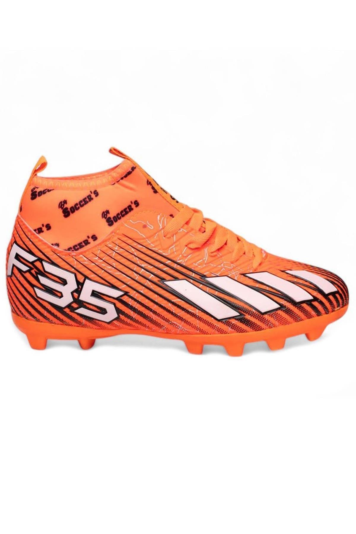 Bluefeet Bys Oranj Beyaz Erkek Futbol Krampon Ayakkabı